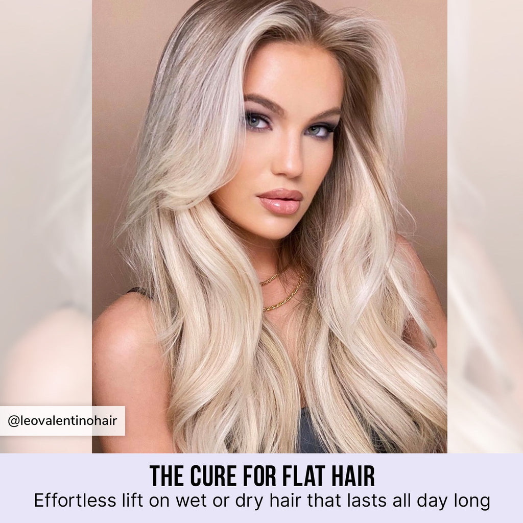 the cure for flat hair: effortless lift on wet or dry hair that lasts all day long